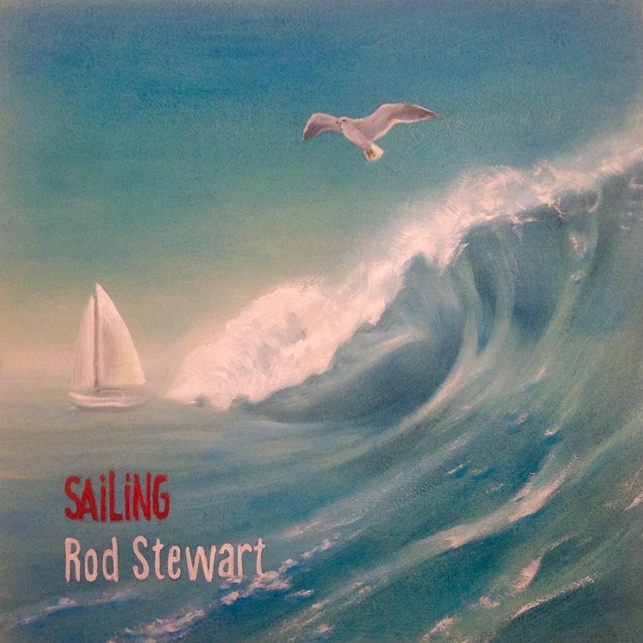 ANGELICA KAAK. "Sailing". Rod Stewart. Óleo sobre madera. 18 x 18 cm.