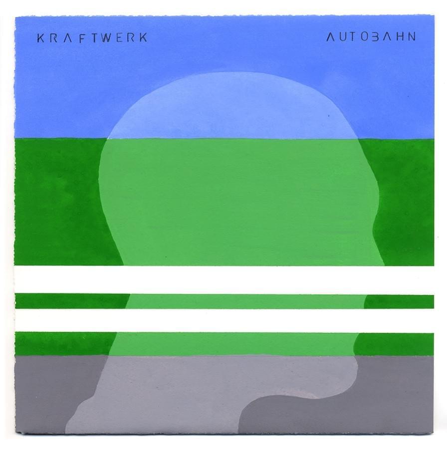 PEPE MEDINA. "Autobahn". Kraftwerk. Gouache sobre papel sobre grafito. 18 x 18 cm. 2015.